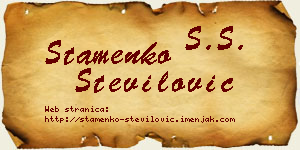 Stamenko Stevilović vizit kartica